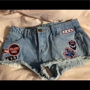 cotton on denim decal shorts